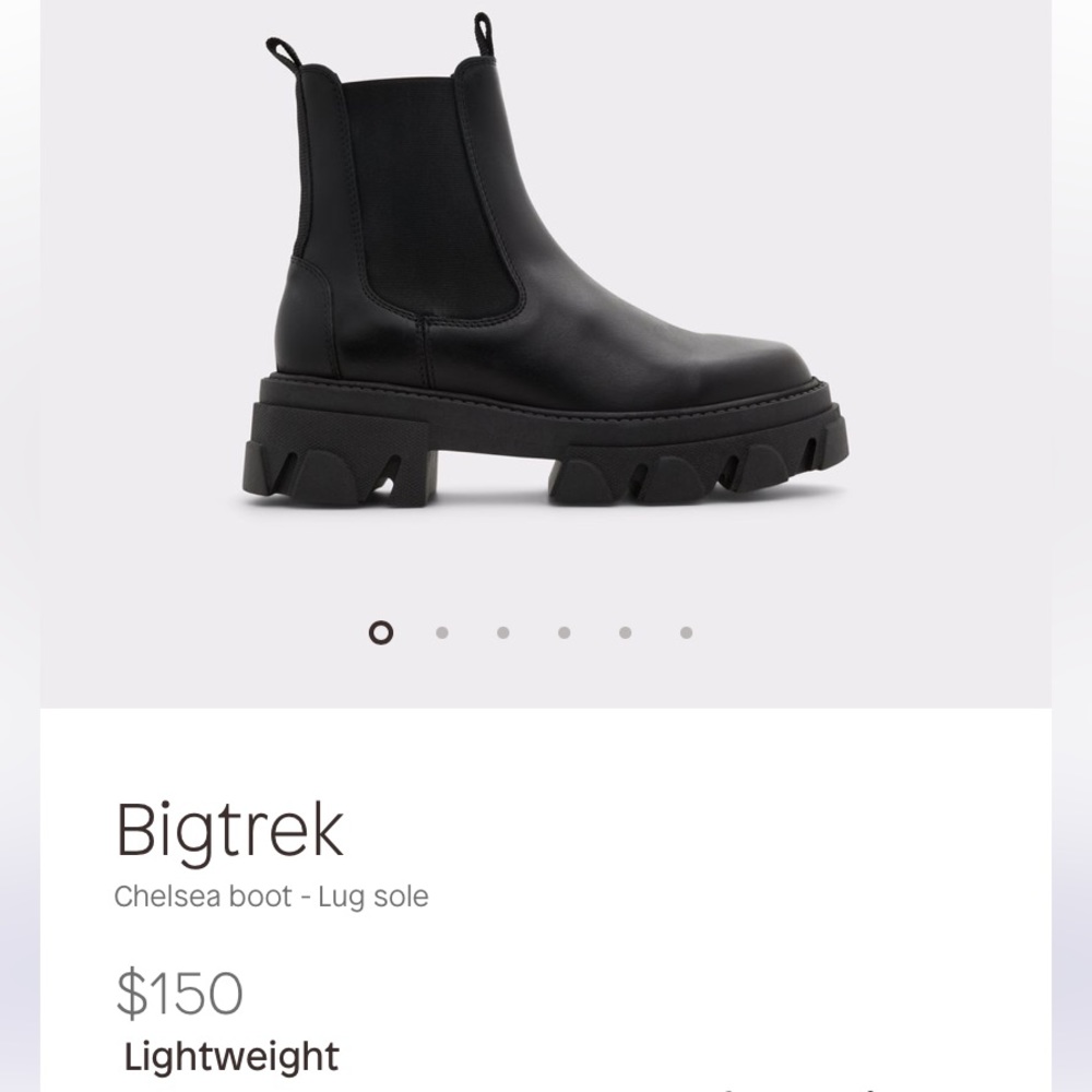Aldo Big Trek leather lug sole chelsea boot